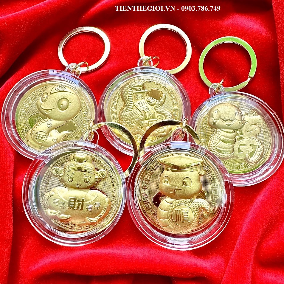 Móc Khóa Đồng Xu Con Rắn Cute